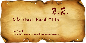 Nádasi Rozália névjegykártya